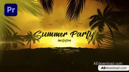 Summer Party Premiere Pro template preview