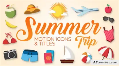 Summer Trip - Motion Icons & Titles Video Displays template preview