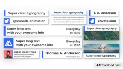 Super Clean Lower Thirds Video Displays template preview