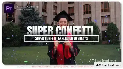 Super Confetti Explosion Overlay Collection Premiere Pro template preview