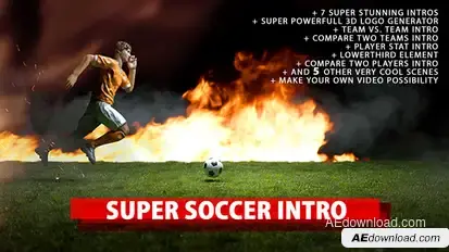 Super Soccer Intro Video Displays template preview