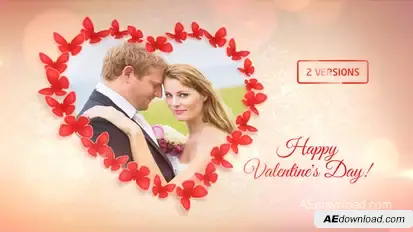 Sweet Butterflies: Valentine's Day Card Video Displays template preview