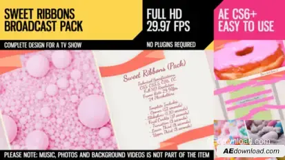 Sweet Ribbons (Pack) Video Displays template preview