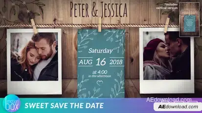 Sweet Save the Date Video Displays template preview
