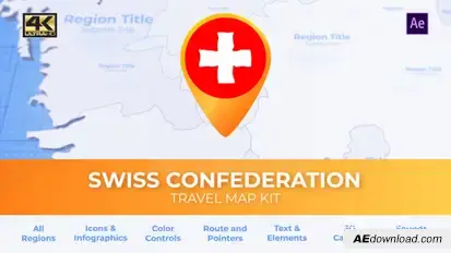 Switzerland Map - Swiss Confederation Travel Map Video Displays template preview
