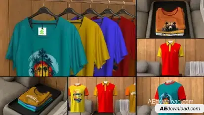 T-Shirt Mockup Video Displays template preview