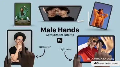 Tablet Male Hand Gestures for Premiere Pro Premiere Pro template preview