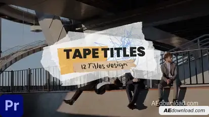 Tape Titles Mogrt Premiere Pro template preview