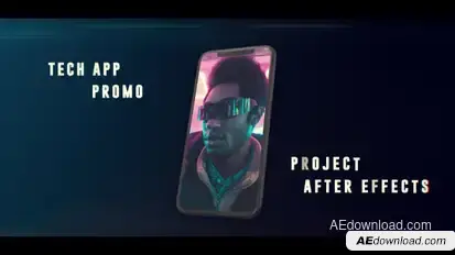 Tech App Promo Video Displays template preview