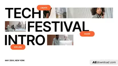 Tech Festival Intro | MOGRT Premiere Pro template preview