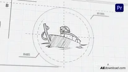 Technical Sketch Logo for Premiere Pro Premiere Pro template preview