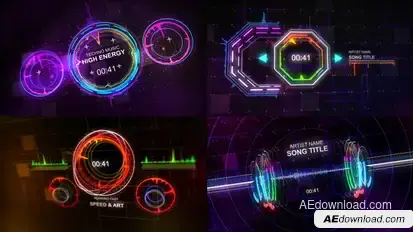 Techno Music Visualizer Video Displays template preview