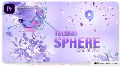 Techno Sphere Logo Reveal Premiere Pro template preview