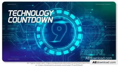 Technology Countdown Video Displays template preview