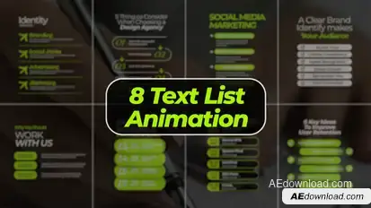 Text List Animation Titles template preview
