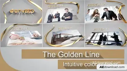 Golden Line Years Video Displays template preview