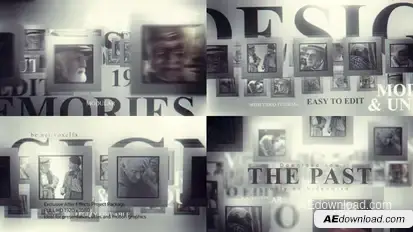 The Past Memories Opener Video Displays template preview