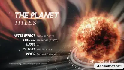 The Planet Titles Video Displays template preview