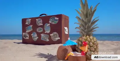 The Retro Suitcase - Holiday & Travel Promotion Video Displays template preview