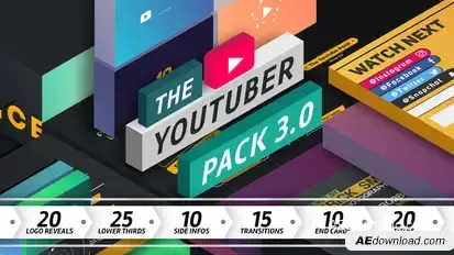 The YouTuber Pack 3.0 Video Displays template preview