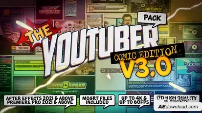 The YouTuber Pack - Comic Edition V3.0 Video Displays template preview