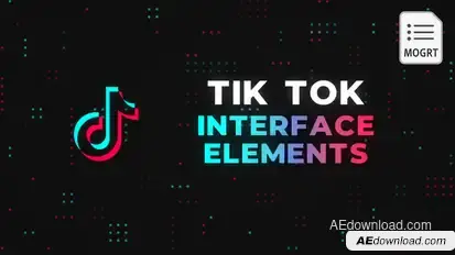 Tik Tok Interface Elements - MOGRT Video Displays template preview