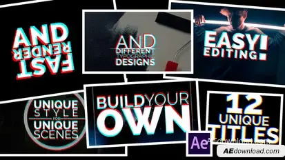 Title Animations Glitch Video Displays template preview