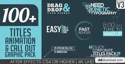 Titles Animation Graphic Pack Video Displays template preview