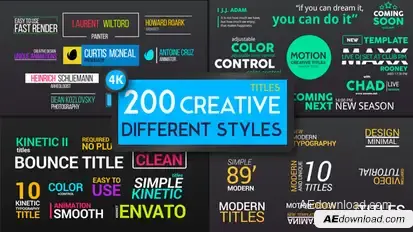 Titles Different Styles Video Displays template preview