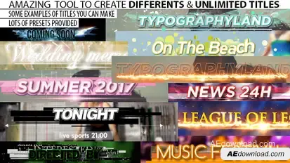Titles Toolkit Customizer Suite-Typographyland Video Displays template preview