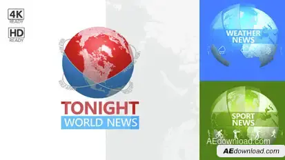 Tonight World News Video Displays template preview
