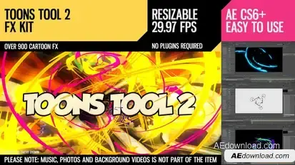 Toons Tool 2 (FX Kit) Video Displays template preview