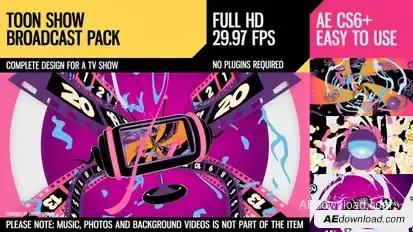 ToonShow (Broadcast Pack) Video Displays template preview