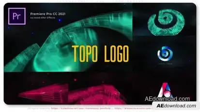 Topographic Lines - Logo Reveal Premiere Pro template preview
