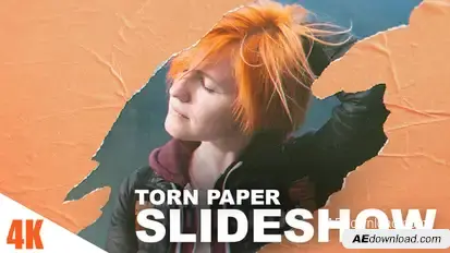 Torn Paper Slideshow Video Displays template preview