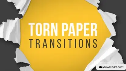 Torn Paper Transitions Reveal Pack Video Displays template preview