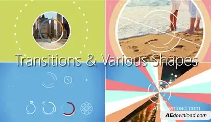 Transitions & Various Shapes Video Displays template preview