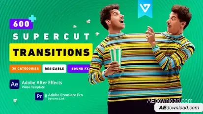 Transitions SuperCut Video Displays template preview
