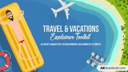 Travel & Vacations Explainer Toolkit Video Displays template preview