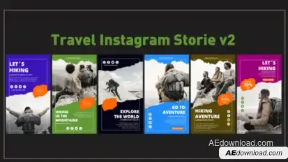 Travel Instagram Stories v2 Premiere Pro template preview