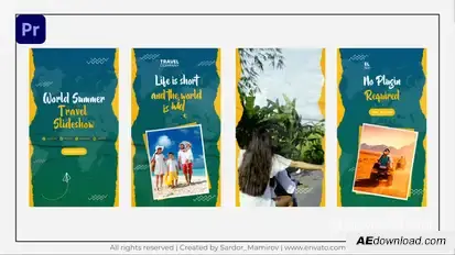 Travel Instagram Story MOGRT Premiere Pro template preview