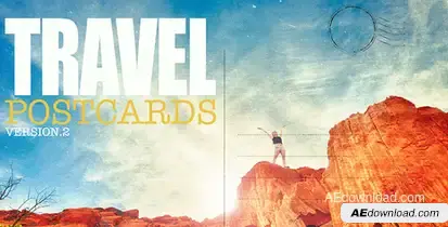 Travel Postcard v2 Video Displays template preview