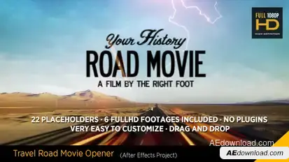 Travel Road Movie Video Displays template preview