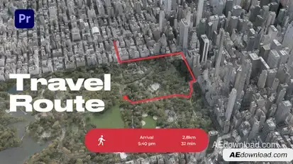 Travel Route Premiere Pro template preview
