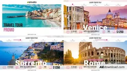 Travel Tour Promo Video Displays template preview