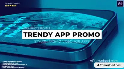 Trendy App Promo - 3d Mobile App Mockup Demonstration Video Video Displays template preview