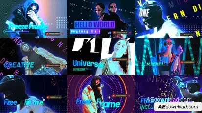 Trendy Freeze Frame 02 Premiere Pro template preview