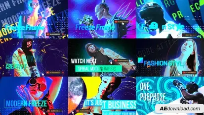 Trendy Freeze Frame Premiere Pro template preview
