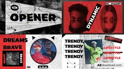 Trendy Opener Video Displays template preview
