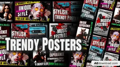 Trendy Posters Premiere Pro template preview